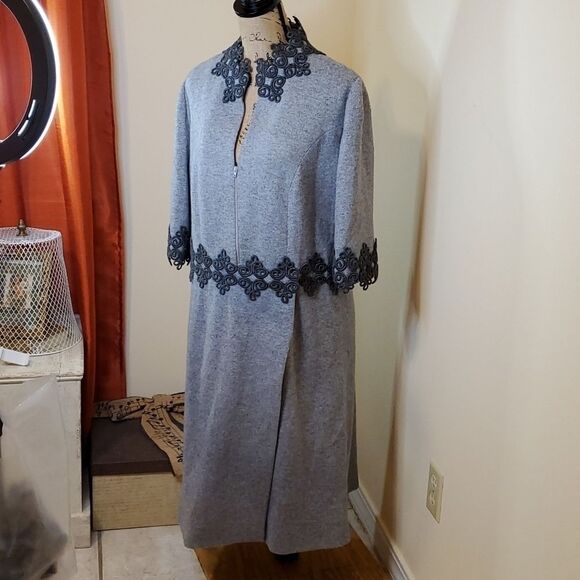 NWT Vintage Women's Peggy Jennings Gray Custom Evening coat size Medium - Picture 3 of 16